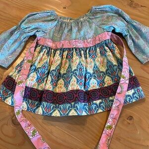 Floral Kids Top in Blue and Pink